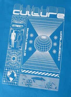 Camiseta Name It Benno estampado gráfico azul eléctrico para niño