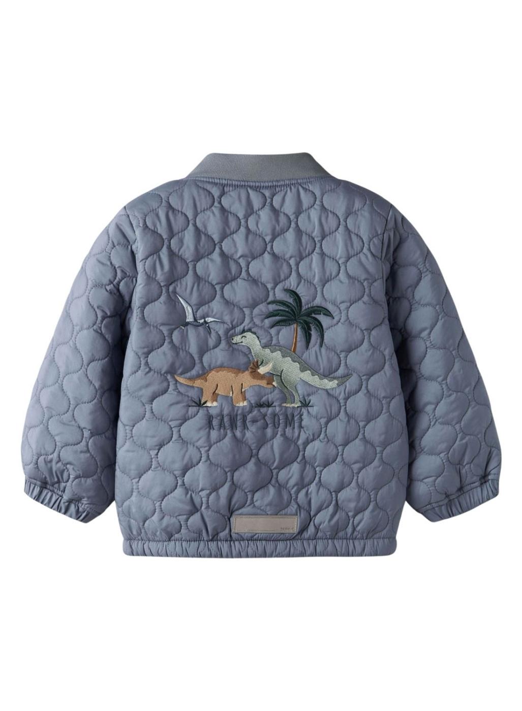Chaqueta Name It Marlon acolchada dinosaurios azul grisáceo para niño