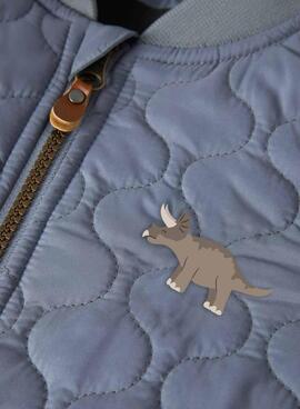 Chaqueta Name It Marlon acolchada dinosaurios azul grisáceo para niño