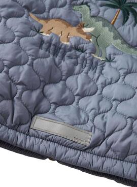 Chaqueta Name It Marlon acolchada dinosaurios azul grisáceo para niño