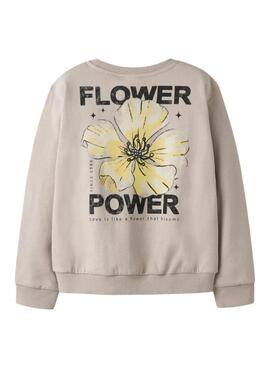 Sudadera Name It Difo flower power beige para niña