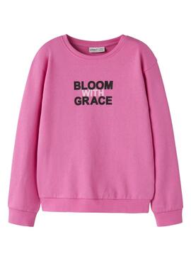 Sudadera Name It DIfo bloom with grace rosa para niña