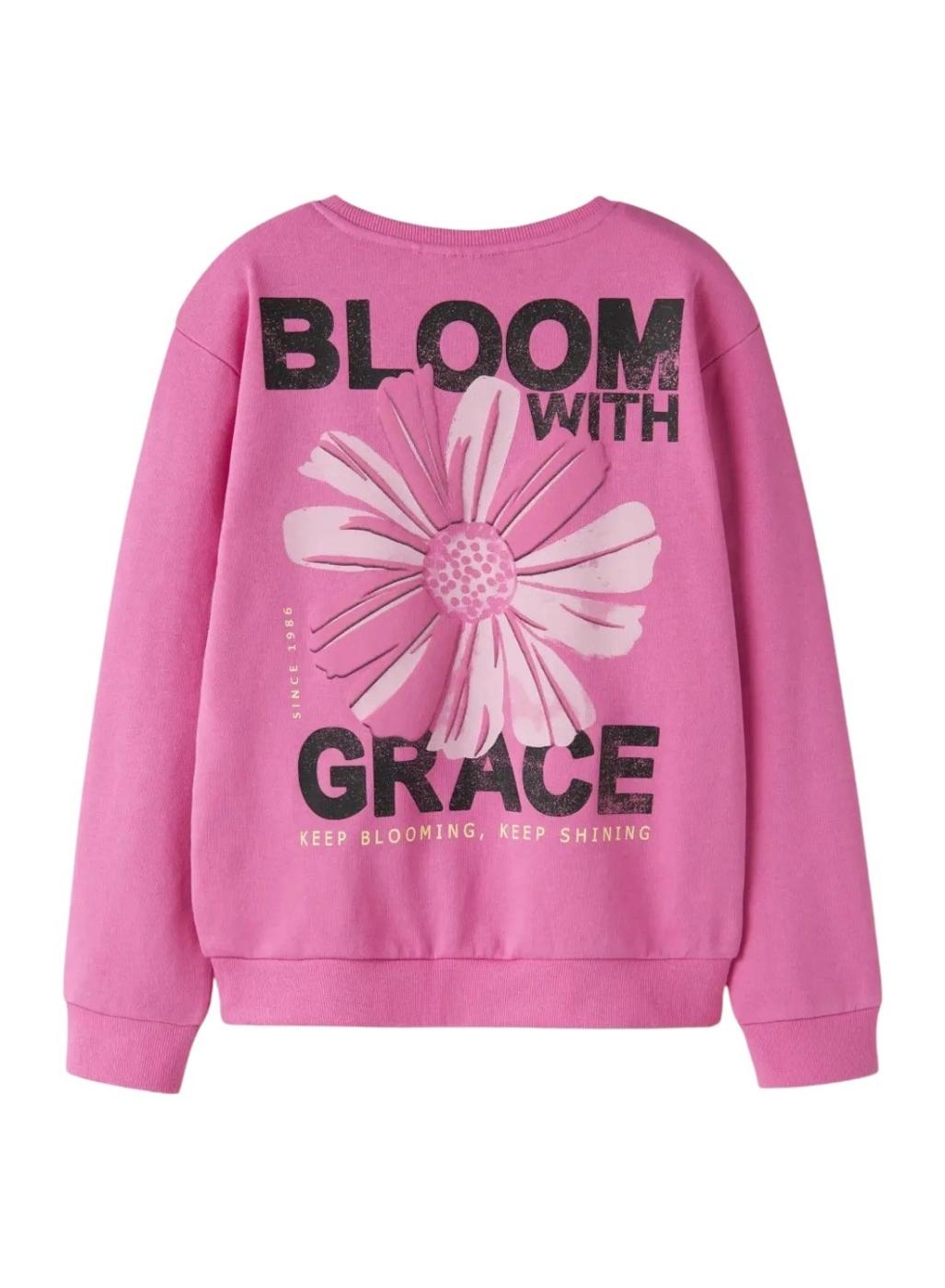 Sudadera Name It DIfo bloom with grace rosa para niña