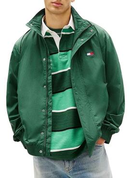 Cazadora Tommy Jeans Heritage Flag verde para hombre