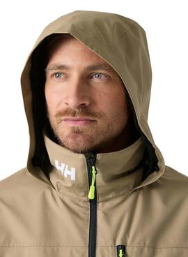 Cazadora Helly Hansen Crew Midlayer camel con capucha
