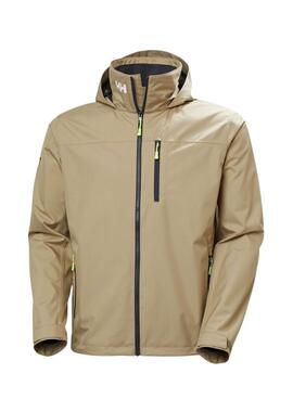 Cazadora Helly Hansen Crew Midlayer camel con capucha
