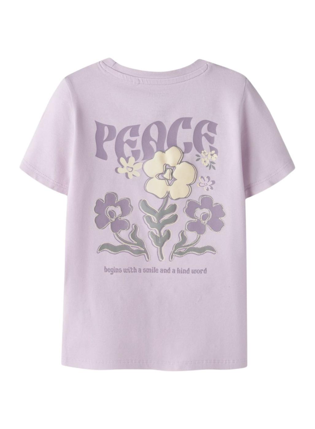 Camiseta Name It Dartiana choose kindness lila para niña