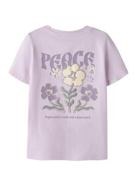 Camiseta Name It Dartiana choose kindness lila para niña
