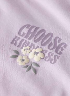Camiseta Name It Dartiana choose kindness lila para niña
