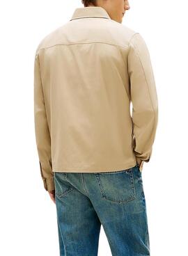 Sobrecamisa Tommy Hilfiger Cotton Nylon beige para hombre