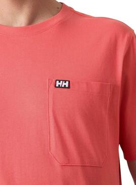 Camiseta Helly Hansen Hudson coral para hombre