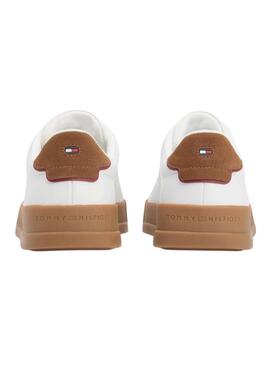 Zapatillas Tommy Hilfiger Court blanco y marrón para hombre