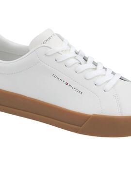 Zapatillas Tommy Hilfiger Court blanco y marrón para hombre