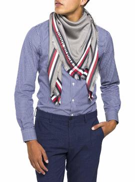 Fular Tommy Hilfiger Border Square Gris Hombre