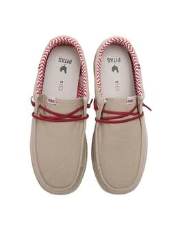 Zapatos Walkin Pitas Ledro beige para hombre