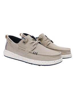 Zapatos náuticos Walkin Pitas Byron beige para hombre
