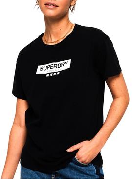 Camiseta Superdry Portland Negro Mujer