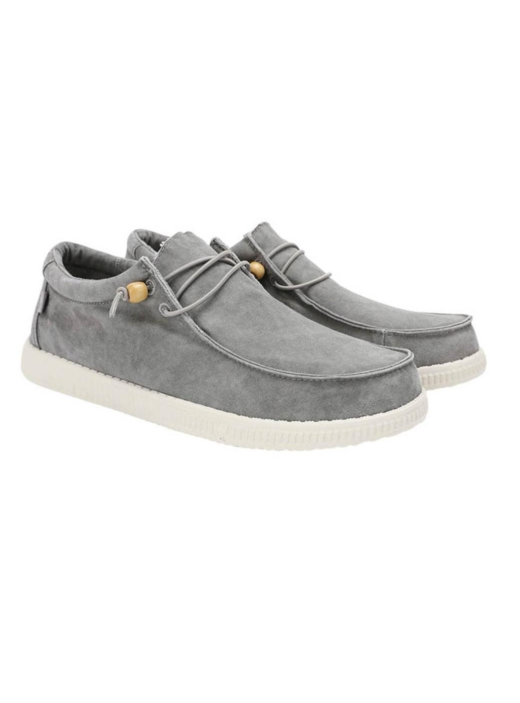 Zapatos Walkin Pitas Wallabi washed gris para hombre