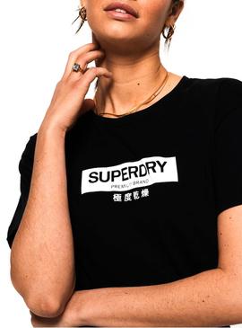 Camiseta Superdry Portland Negro Mujer