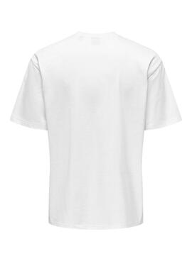 Camiseta Only and Sons Fred blanco para hombre