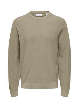 Jersey Only and Sons Tony beige para hombre