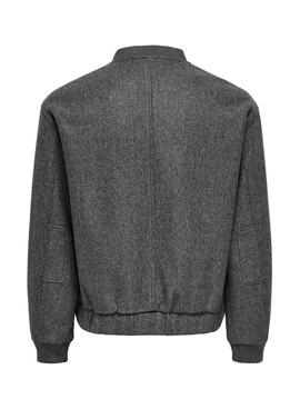 Chaqueta bomber Only and Sons Worf gris para hombre