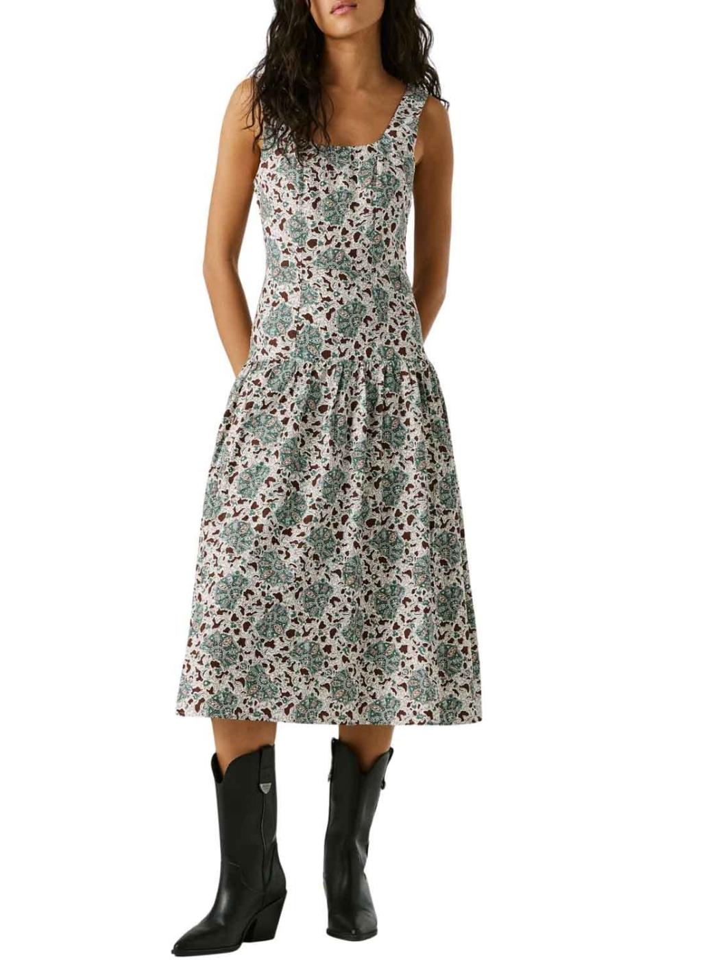 Vestido Pepe Jeans Chelsea verde para mujer