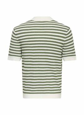 Polo Only and Sons Serge rayas verde para hombre