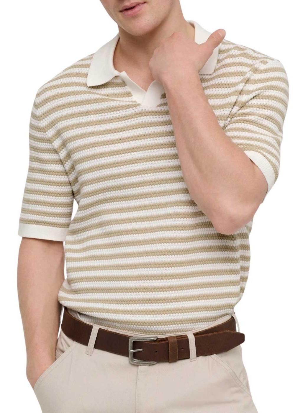 Polo Only and Sons Serge rayas tostado para hombre