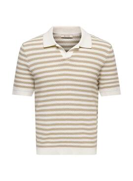 Polo Only and Sons Serge rayas tostado para hombre