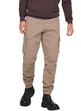Pantalón Only and Sons Cam cargo beige para hombre