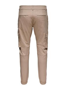 Pantalón Only and Sons Cam cargo beige para hombre