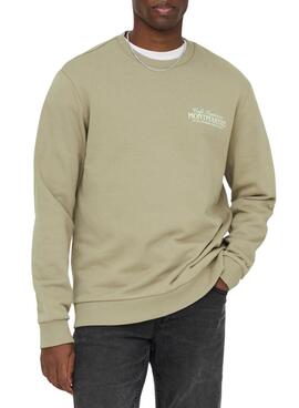 Sudadera Only and Sons Cesc verde para hombre