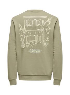 Sudadera Only and Sons Cesc verde para hombre