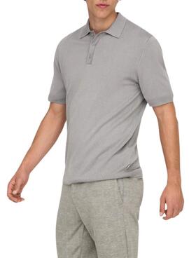 Polo Only and Sons Wyler gris para hombre