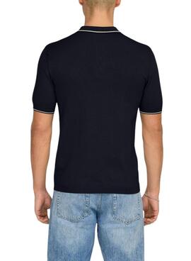 Polo Only and Sons Wyler marino para hombre