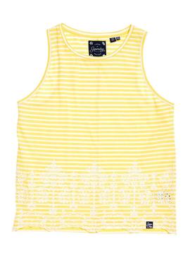 Camiseta Superdry Lara Rayas Amarillo Mujer