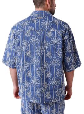 Camisa Project x Paris Candide Idylle flores azul para hombre