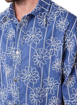 Camisa Project x Paris Candide Idylle flores azul para hombre