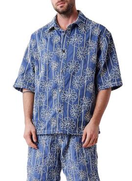 Camisa Project x Paris Candide Idylle flores azul para hombre