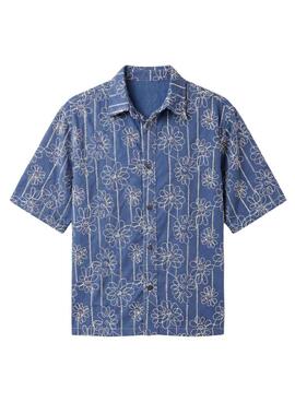 Camisa Project x Paris Candide Idylle flores azul para hombre