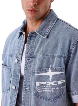 Camisa vaquera Project x Paris Idea corta para hombre