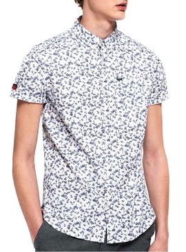 Camisa Superdry Premium Flowers Azul Hombre