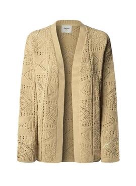 Cárdigan Pepe Jeans Kas beige para mujer