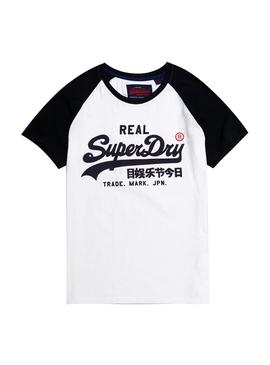 Camiseta Superdry Vintage Logo Ranglan Blanco
