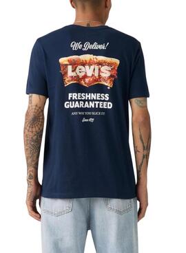 Camiseta Levis Pizza azul marino para hombre
