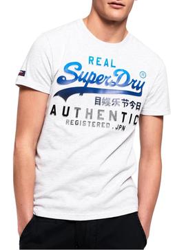 Camiseta Superdry Authentic Fade Gris Hombre