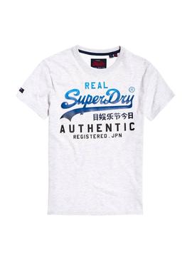 Camiseta Superdry Authentic Fade Gris Hombre