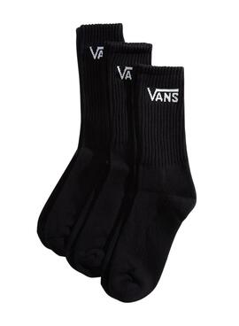 Pack 3 calcetines Vans altos Classic Crew negro para hombre y mujer