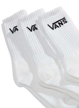 Pack 3 calcetines Vans altos Classic Crew blanco para hombre y mujer